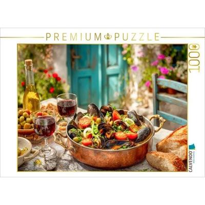 CALVENDO Puzzle Miesmuscheln in Weißweinbrühe mit Lauchringen und Kirschtomaten | 1000 Teile Lege-Größe 64x48cm Foto-Puzzle für glückliche Stunden,