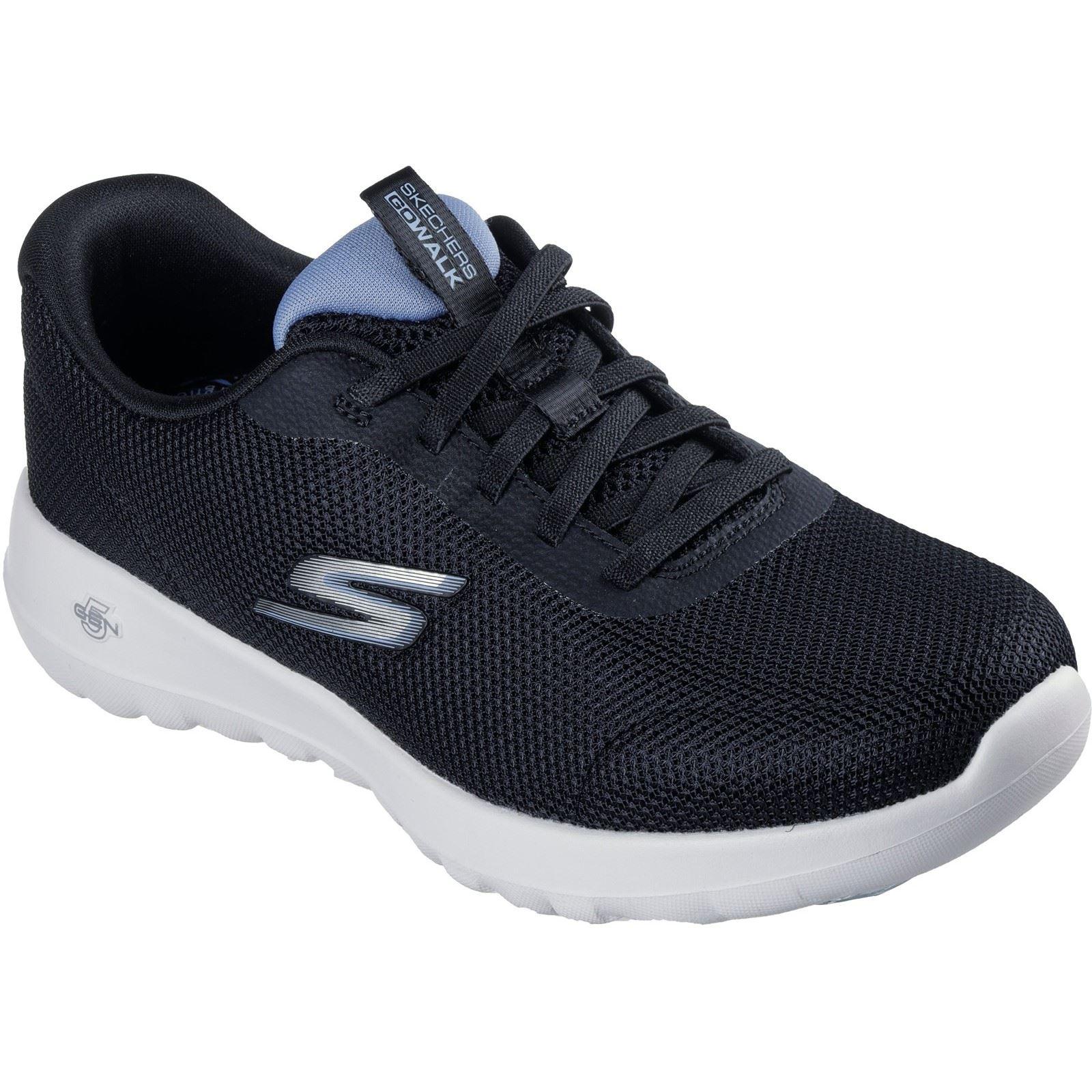 Skechers GO WALK Joy Rina Textil Damen Schwarz/Blaue Sneaker