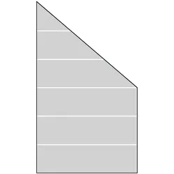 T&J  RUDE-Serie  Systemglas  Ecke  rechts  B1030  x  H1740/870  x  T8  mm,  Streifen-Dekor  82,  satiniert