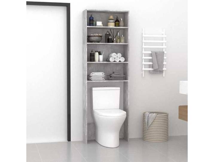 VIDAXL - Meuble buanderie Meuble pour machine à laver - Gris béton - 64x24x190 cm 443741 Assemblage requis