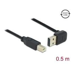 DELOCK Easy-USB-Kab.2.0 A(gewink. ob/un) -> B 0.5m schwarz