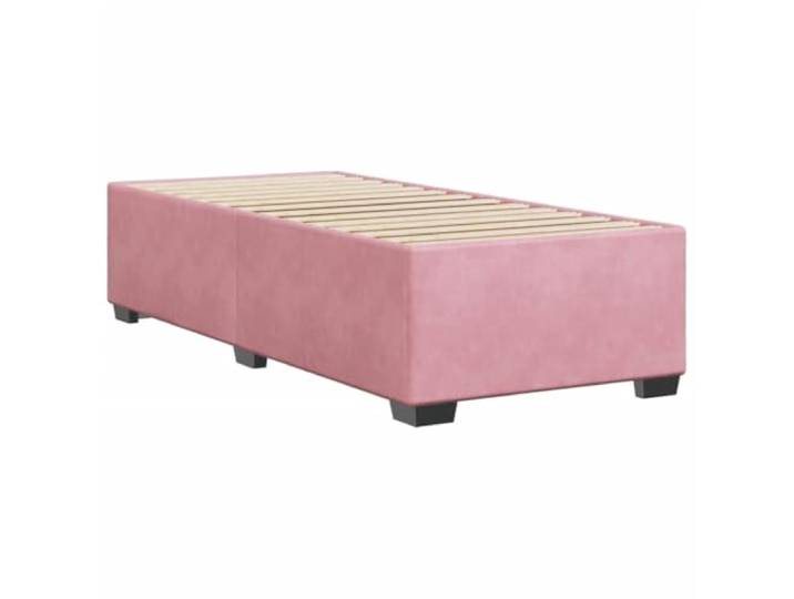 KTHLBRH Bettrock Rosa 90 x 190 cm aus Samt Inklusive Lattenrost, stabile Füße, weicher Stoff, für Schlafzimmer
