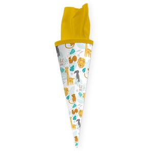 itenga Schultüte 33103463, Afrikanische Tiere, für Mädchen und Jungen, rund, 35 cm