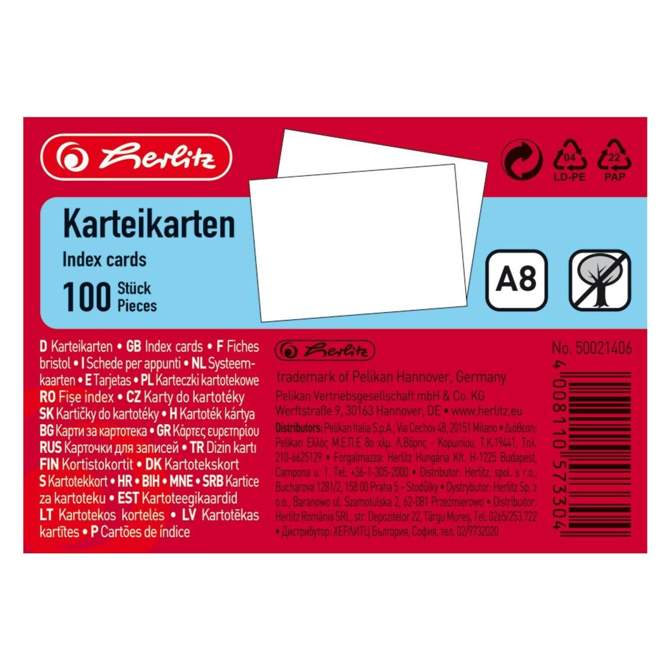 Herlitz Karteikarte A8 (A8, 170 g/m²) (50021406)