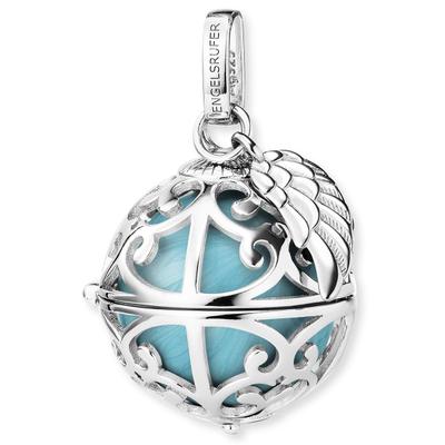 Kettenanhänger ENGELSRUFER "Schmuck Geschenk Engelsrufer Relaunch mit Flügelanhänger" Gr. M, blau (silberfarben, perlmuttfarben, türkis), Schmuckanhänger, Damen, M, Messing Silber 925 (Sterlingsilber), 10,35 g, Messing, Silber 925 (Sterlingsilber),...
