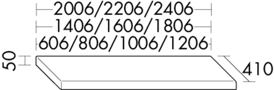 Burgbad Konsolenplatte gesamt 50x2206x410 Terazzo Dekor, WPDM220A0406 WPDM220A0406