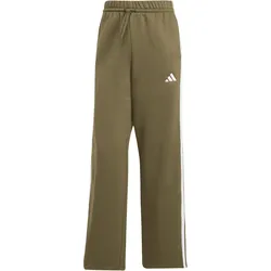 adidas Essentials 3-Streifen Open-Hem French Terry Jogginghose Damen JX7708 - olive strata/white S