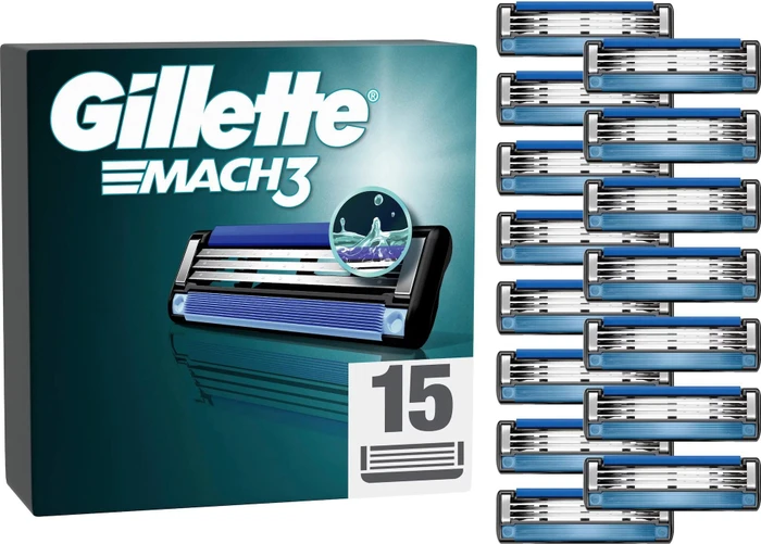 GILLETTE Mach3 15 Stück + Schutzhülle, 15 Stück