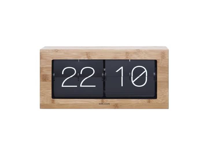 Karlsson Wand- / Tafelklok Boxed - Flip XL - Bamboe - 37x17,5x9cm