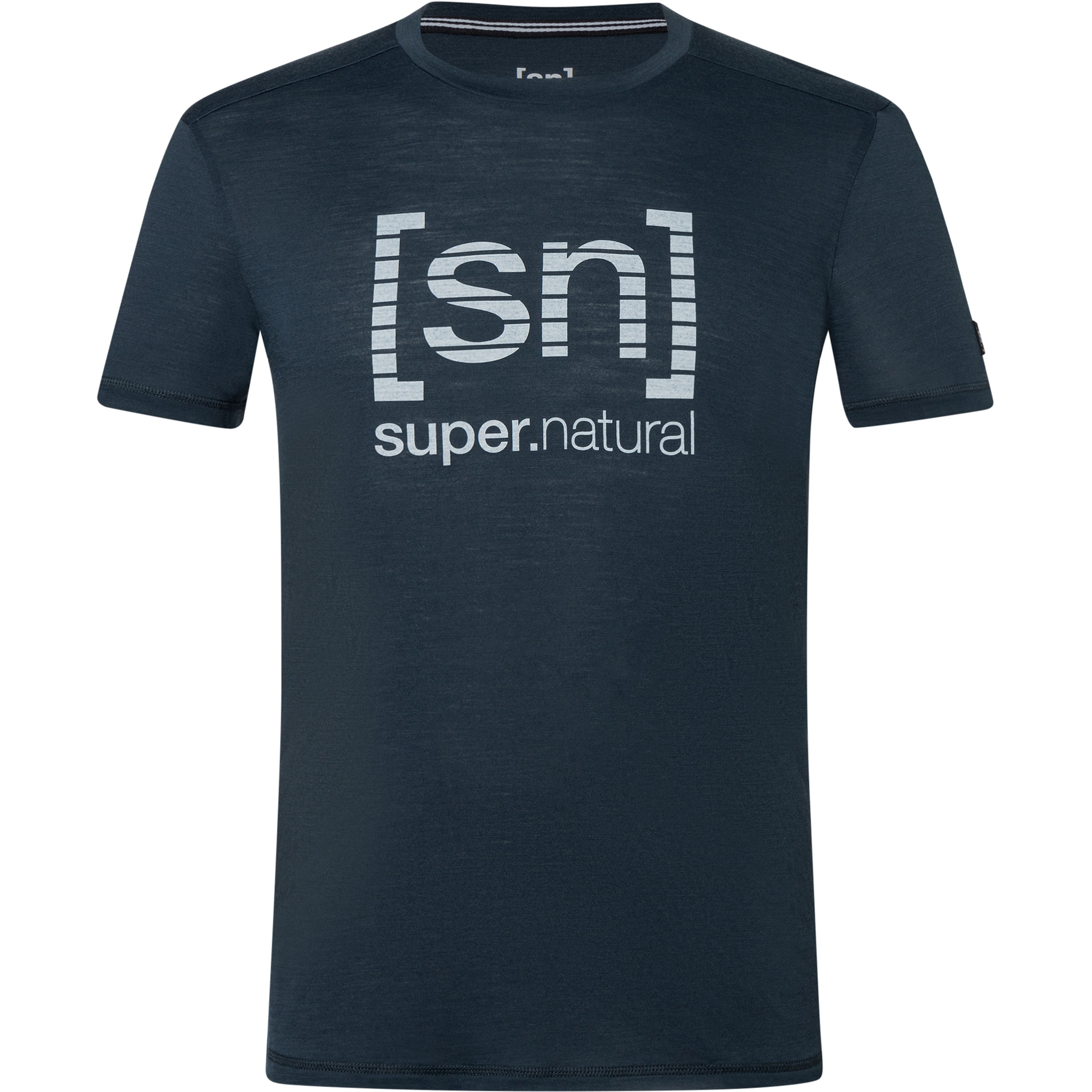 Super.Natural Grid Logo Herren T-Shirts blau Größe S Trekking Hautfreundlich Merinowolle