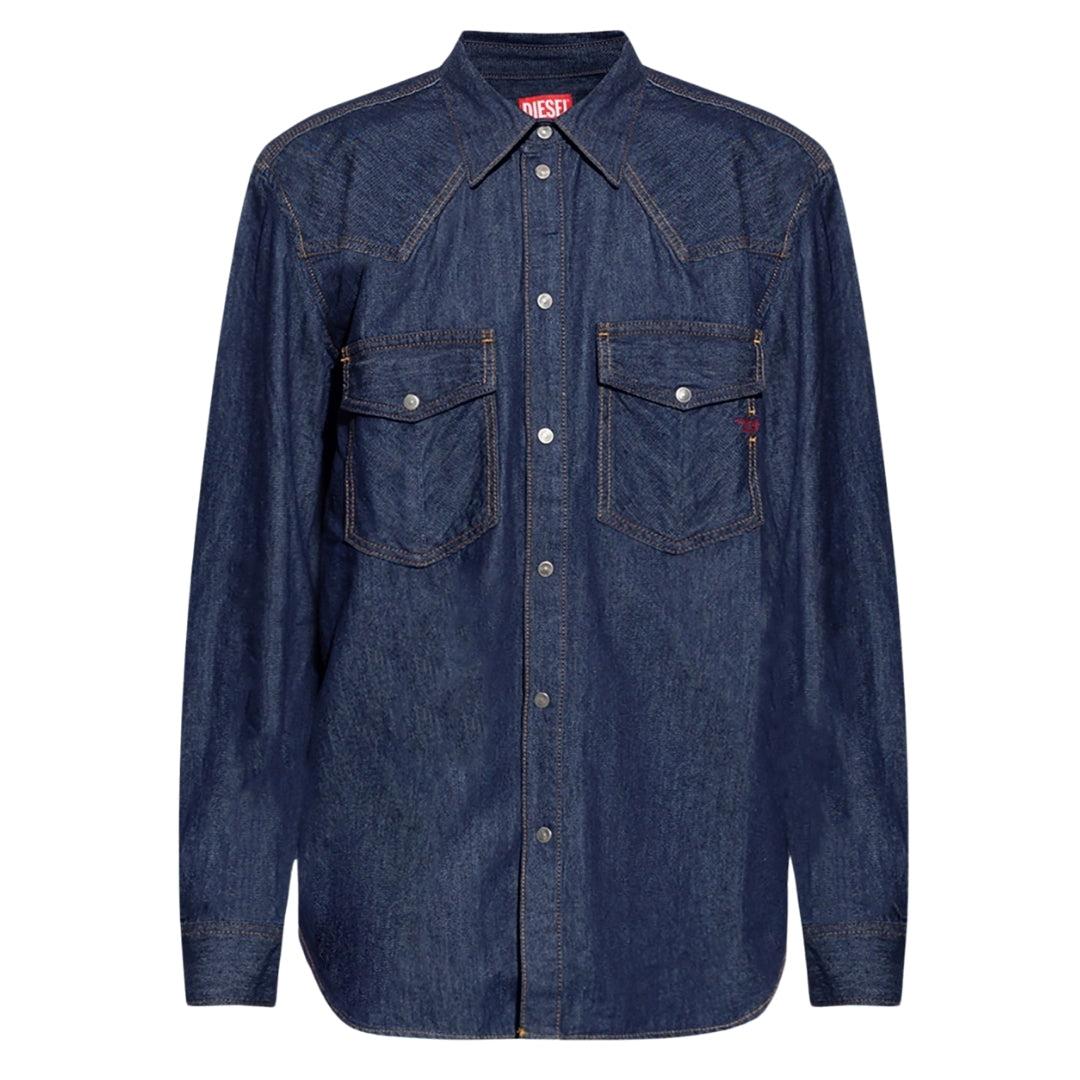 Diesel donkerblauw denim overhemd