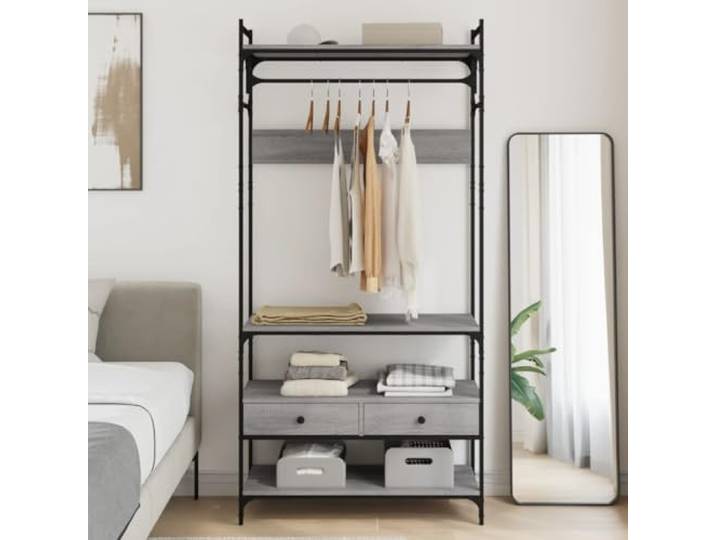 HKLGBVCR Schubladenschrank Sonoma, grau, 89 x 39 x 184,5 cm