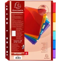 Exacompta Registerhüllen Exactive aus PP 200μ, 6 Taben, DIN A4 Maxi