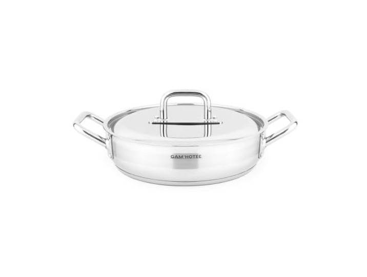 Sautoir Inox 32 cm 6 L avec Couvercle Induction Ø32 cm\, 6 L\, inox 18/8\, fond 5\,5 mm\, cuve graduée\, couvercle\, induction Ø30 cm\, four 230°C\, lave-vaisselle