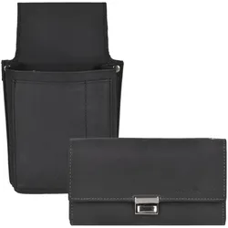 Greenburry Kellnerbörse mit Holster Kellnerset Kellnergeldbörse Leder schwarz Set rustikal