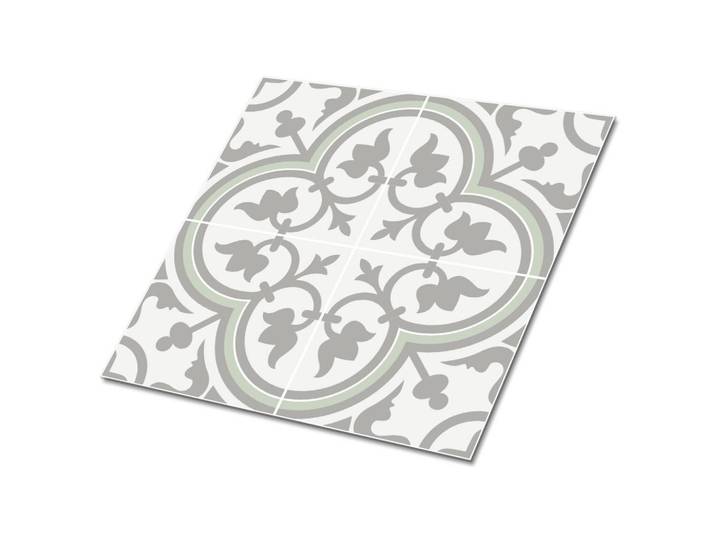 Tulup Selbstklebende Wandfliesen 9 Stück 30x30 cm - Blumenmotive, Grau, Quadratisch, 30x1.6x30 cm, Tapeten & Wandverkleidungen, Wandtattoos & Sticker