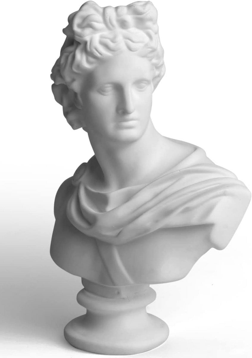 Wit Mythologisch Borstbeeld van Gedetailleerd Hars voor Huisdecoratie, Hoogte: 15 cm
