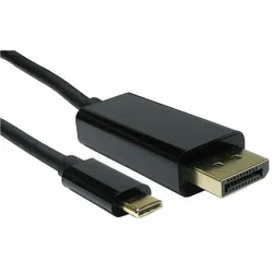 Cables Direct CDL USB C to DP 4K 60HZ 3MTR (3 m), Videokabel, Schwarz