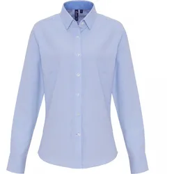 Premier Workwear Damen Oxford Bluse Streifen langarm PR338
