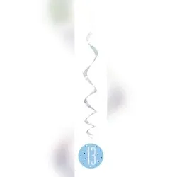 6 Swirl Girlanden blau & silber Zahl 13