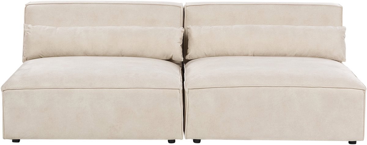 Beliani Tweezitsbank modern - Lichtbeige - Fluweel