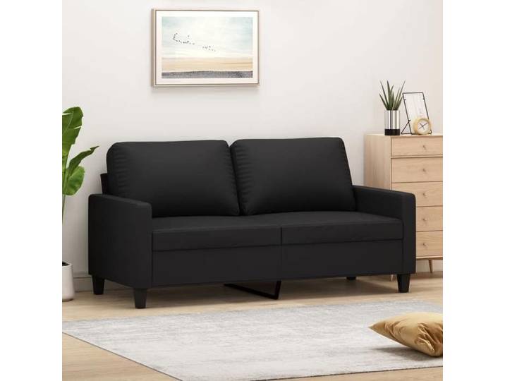 SALE 2026  Fauteuil/Chaise-Sofa Noir - Canapé à 2 places Noir 140cm Similicuir PRO916335230
