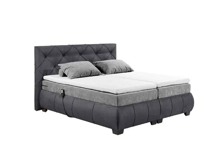 ED EXCITING DESIGN Boxspringbett Mansura 180 x 200 - Motorfunktion (Bett inkl. Matratze & Topper), Premium-Boxspringbett, Samtoptik, elektrisch verstellbar