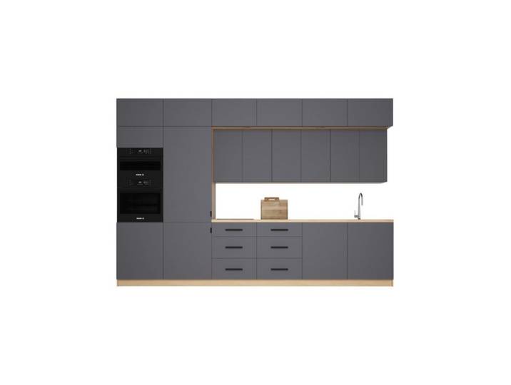 ROYAL24_MARKT Küchenzeile Nexa K72-G360 L - Langlebige Materialien für hohe Belastbarkeit, (Komplett Set), Top Stoffe - Exklusiv - Hochwertig.