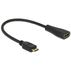 DeLOCK 0.23m mini-HDMI/HDMI HDMI-Kabel 0,23 m HDMI Type C (Mini) HDMI Typ A (Standard) Schwarz