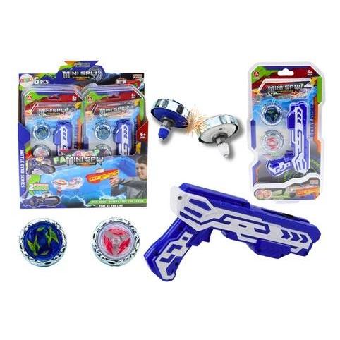 Lean Toys Pistolenwerfer-Set mit 2 blauen Metallscheiben (LEA20822-uniw)