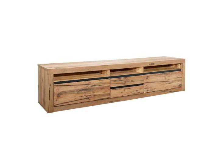 Meuble TV 220x50 Chênes sauvage et lombard huilé Tabacco brown MONTREUX N° 240