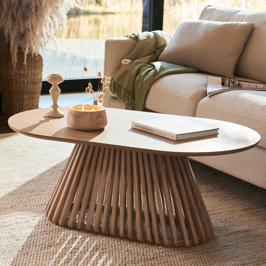 ClassicLiving Hopley Black Oval Coffee Table Beige