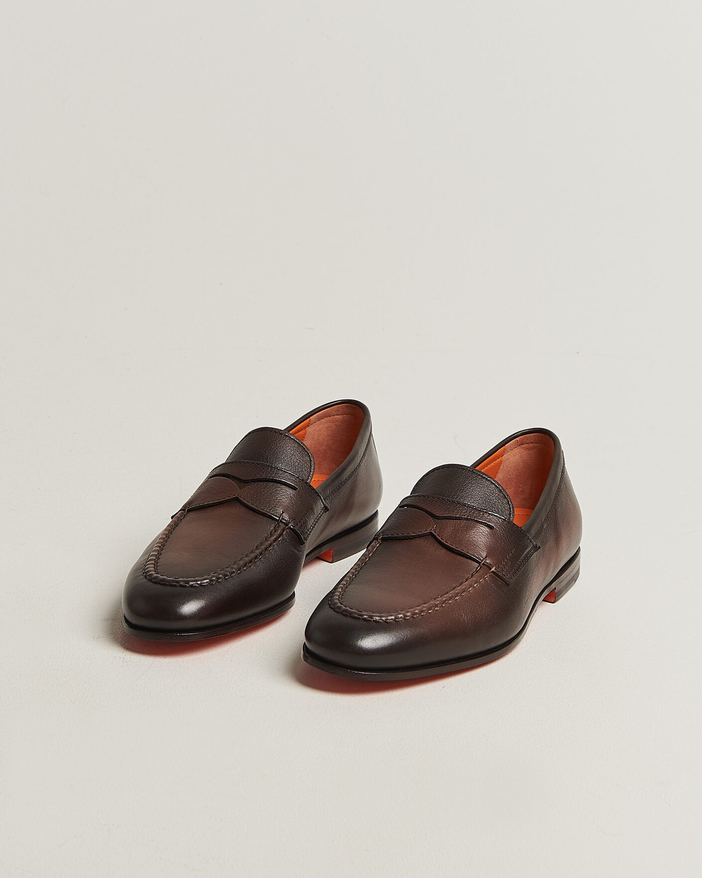 Santoni Penny Loafers Dark Brown Calf men UK8 Brun