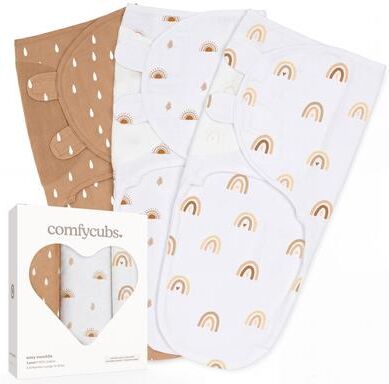 Easy Swaddle Blanket, 3 Pack - 100% Cotton by Comfy Cubs