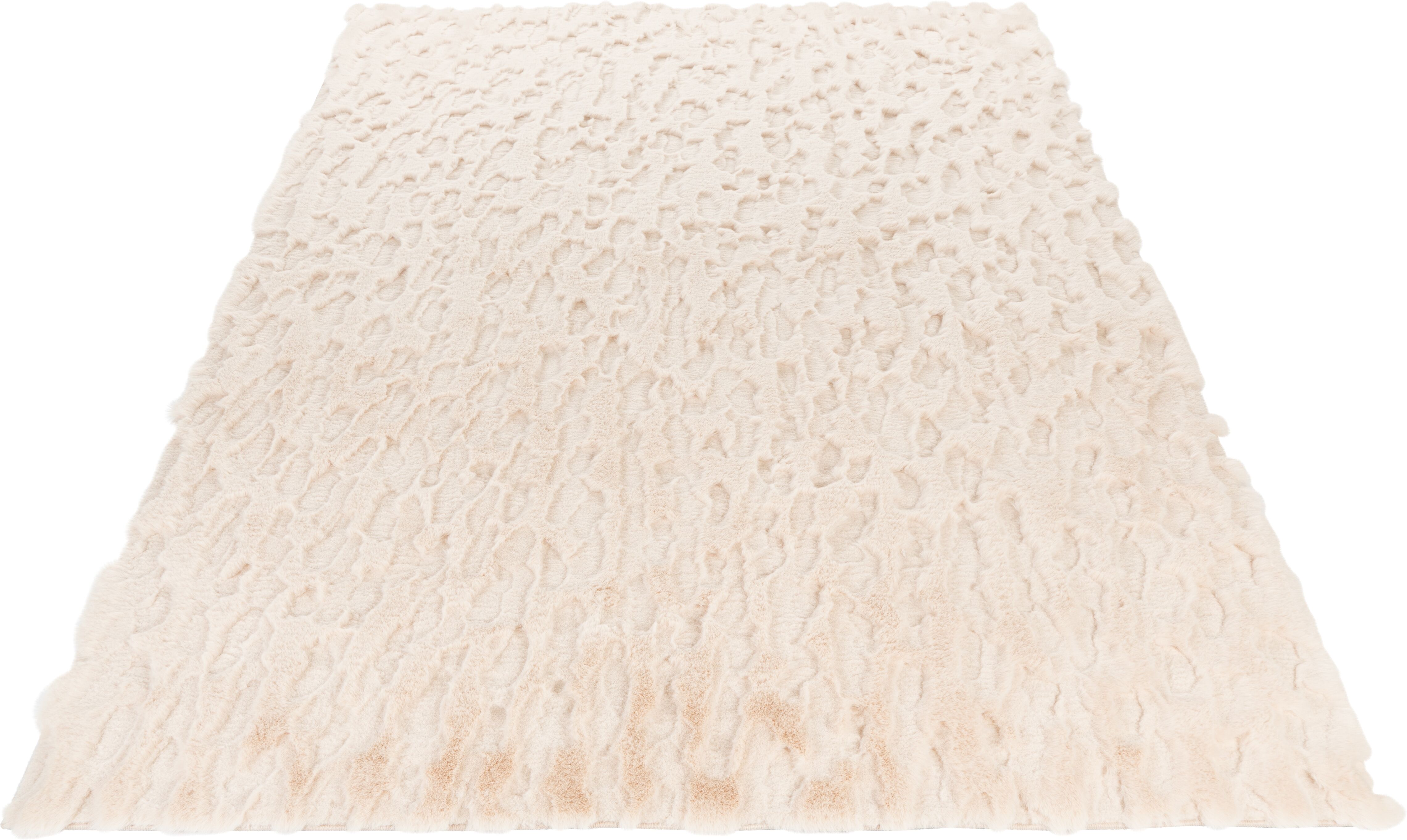 Teppich OBSESSION "My Valley 245", beige (natur), B:80cm H:22mm L:150cm, Polyester, Teppiche, Teppich, Uni Farben, Hoch-Tief Effekt, besonder weich, Wohnzimmer natur B : 80cm 1 Stk., 22mm, L: 150cm