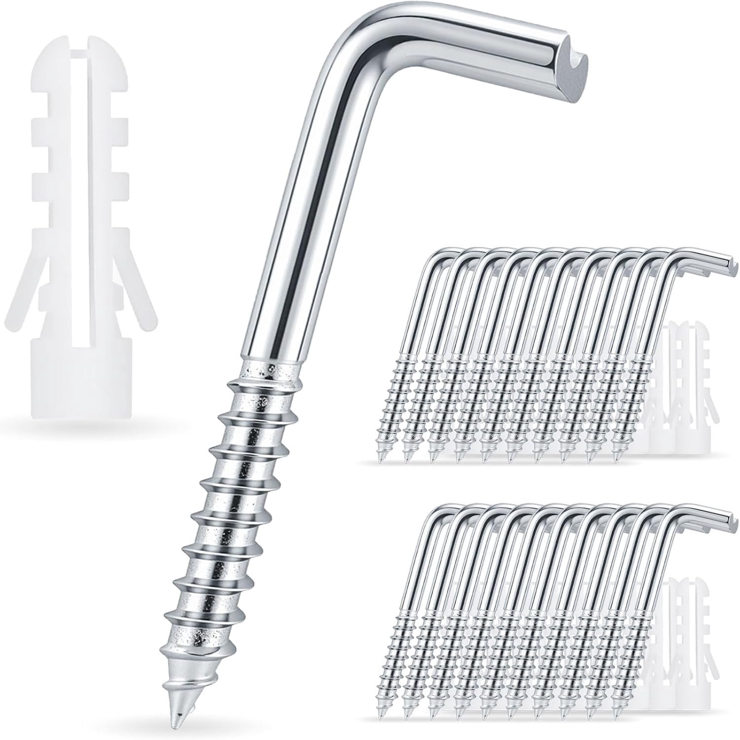Solidchoice Set van 20 L-vormige Haakjes M5 x 50 mm voor Opslag