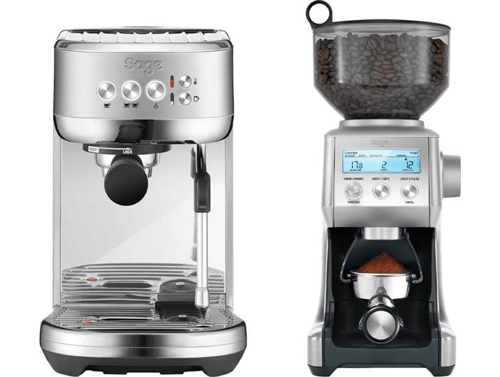 Sage the Bambino Plus Stainless Steel + Koffiemolen