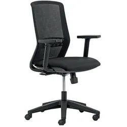 Markenlos, Bürostuhl, Tekna Ergonomischer Stuhl Synchronmechanismus Netzstoff 3D Armlehnen Schwarz (42 - 54 cm)