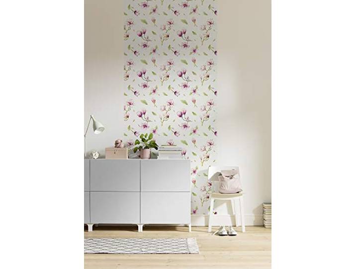 Komar Vlies Fototapete - Magnolia Rapport Panel - Größe 100 x 250 cm (Breite x Höhe) - Wand Tapete Wohnzimmer Schlafzimmer Büro Blumen Artdeco Flur Dekoration Wandbild - P042-VD1