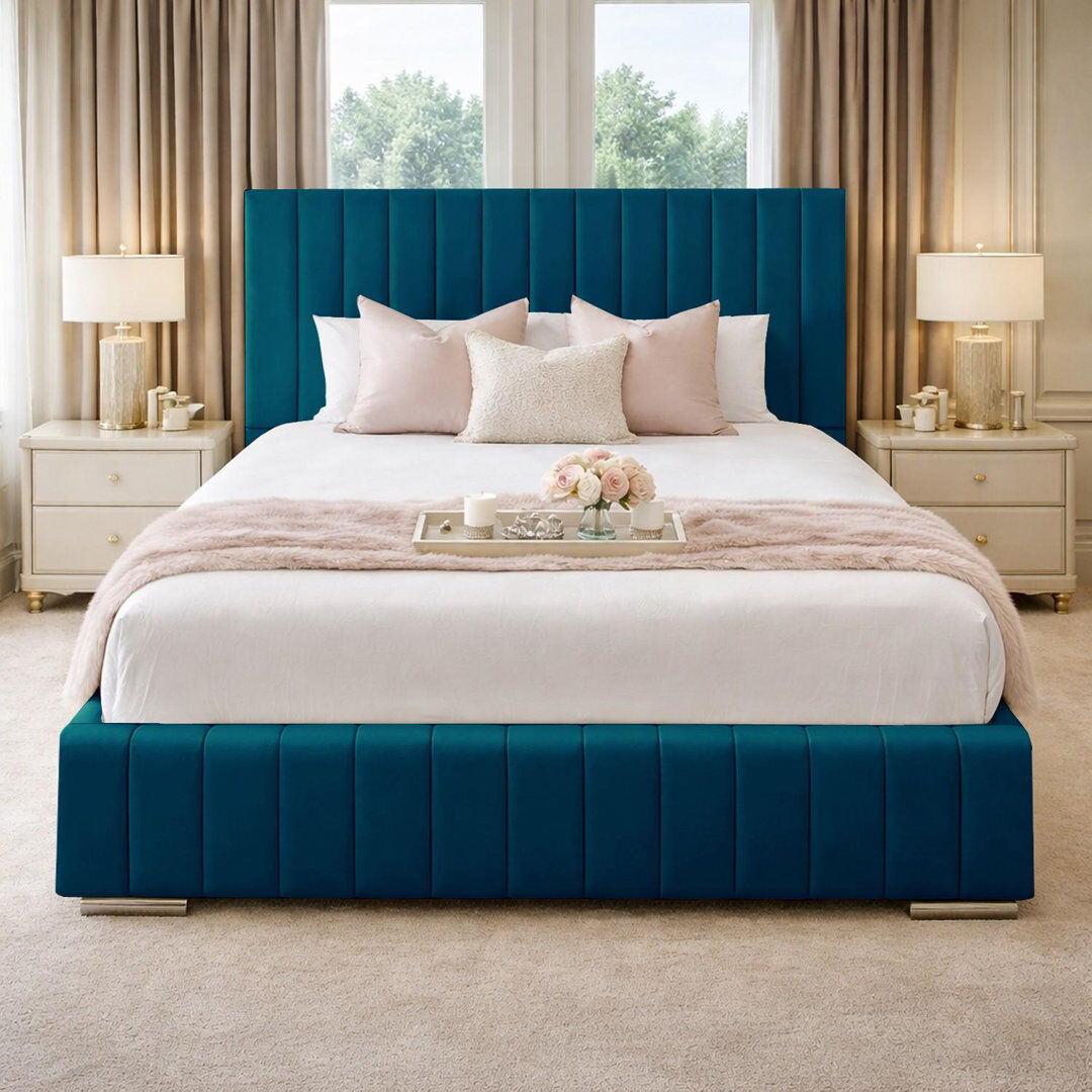 Canora Grey Upholstered Velvet Bed Mallard Single (3')