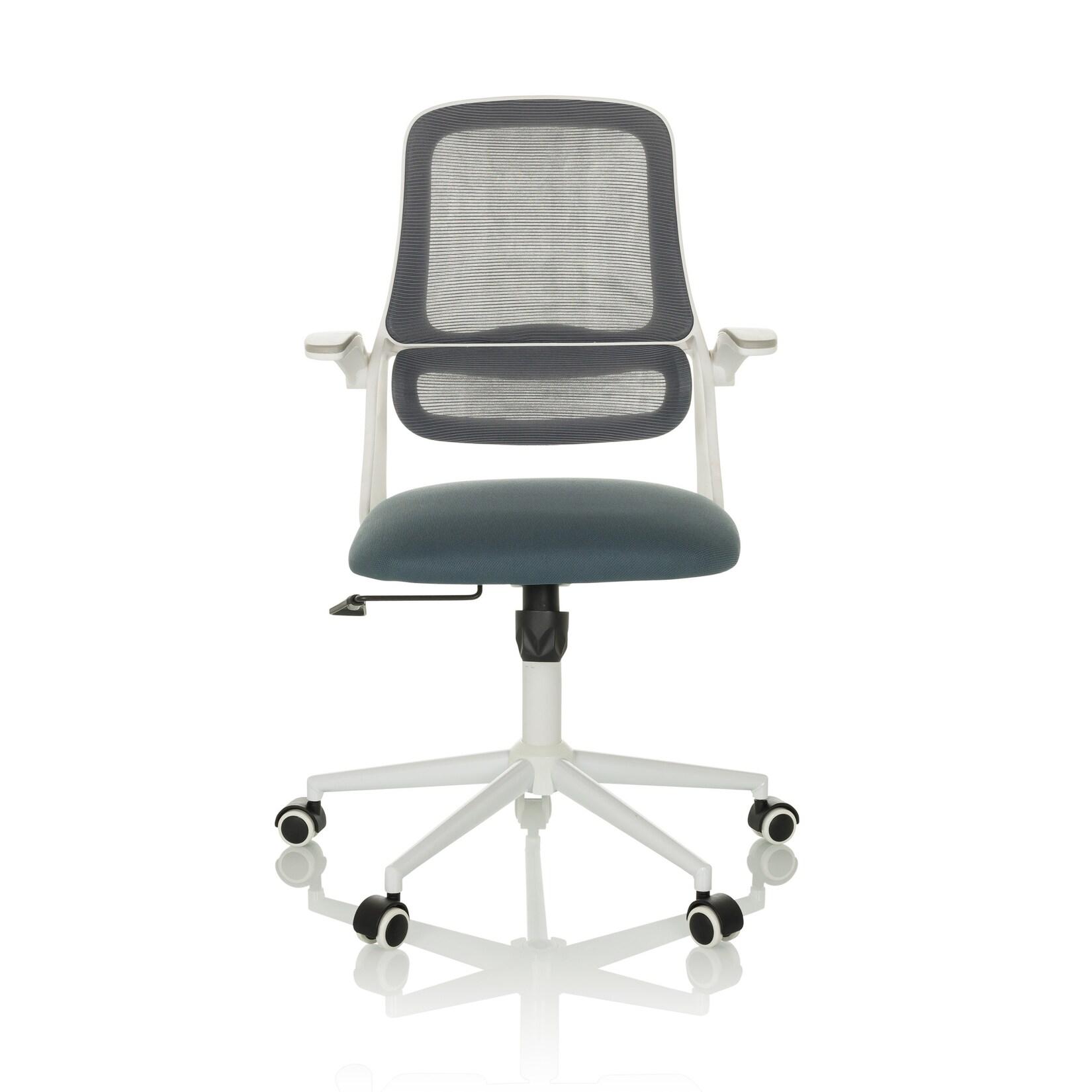 hjh OFFICE Home Office Bürostuhl MIKO W ECO Stoff / Netzstoff mit abklappbaren Armlehnen