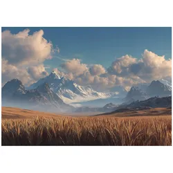 FOTOTAPETE Landschaft Wiese Beige 250x175 cm