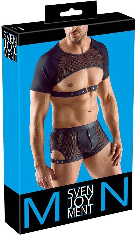Svenjoyment Crop top noir à poitrine ouverte