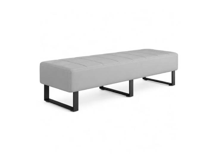 Wartezimmerbank, Robuste Kunstleder-Sitzbank ohne Lehne mit Metallbeinen Gepolsterte Sitzbank für Empfang, Büro, Praxis, Salon, Spa und Wartebereich(3,180CM/70.9IN)