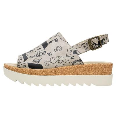 Sandalette DOGO "Gigi Sandale Toy Houses Damen Sandalen", Damen, Gr. 38, Normalschaft, beige (natur), Lederimitat, Schuhe Sandalette, Handgefertigt