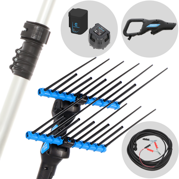 Campagnola Alice STAR ECO Plug-in - Peigne vibreur électrique à batterie 21.6 V 5 Ah - Perche télescopique en aluminium de 210 à 280 cm