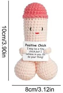 Inspire Select Funny Crochet Emotional Support Doll Positive Desk Ornament Gift For Boyfriend, Husband & Friends b 1 Pc