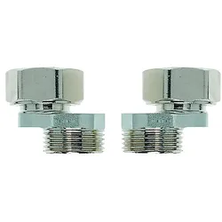 Heimeier S-Anschluss 1354-02.362 Set 1, Achsabstand 40-50-60/50, Messing vernickelt