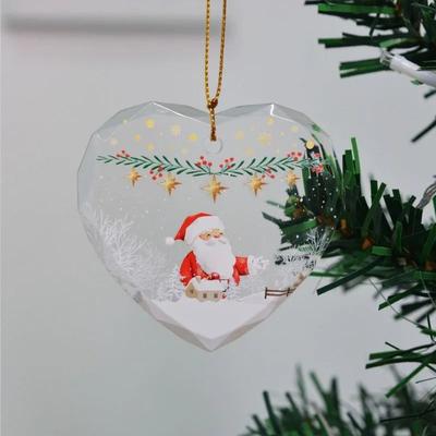 Uplift Picks Transparent Double Sided Mini Christmas Tree Ornament Pendant santa Claus