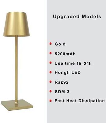 Inspired Finds Cordless USB Rechargeable Table Lamp Waterproof Touch Control Poldina Style Lamp For Bedroom, Hotel, And Restaurant gold dimmable